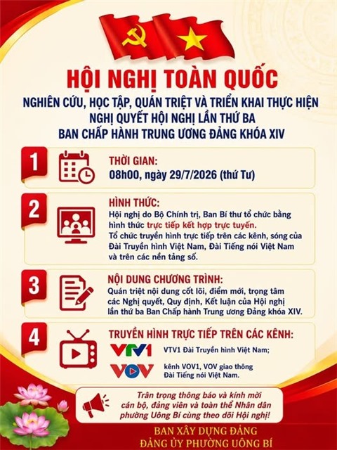 HỘI NGHỊ TOÀN QUỐC NGHIÊN CỨU, HỌC TẬP, QUÁN TRIỆT VÀ TRIỂN KHAI THỰC HIỆN NGHỊ QUYẾT HỘI NGHỊ LẦN THỨ BA BAN CHẤP HÀNH TRUNG ƯƠNG ĐẢNG KHÓA XIV
