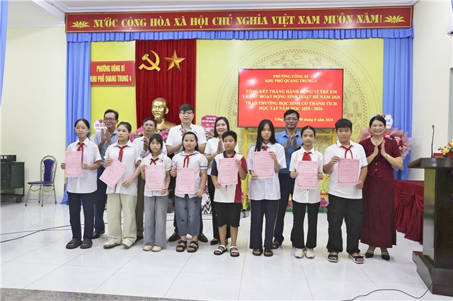 Khu phố Quang Trung 4 tổng kết Tháng hành động vì trẻ em và các hoạt động sinh hoạt hè năm 2026