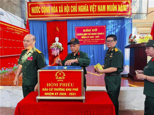 Khu Quang Trung 6 hoàn thành 100% cử tri đi bỏ phiếu