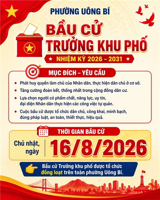 BẦU CỬ TRƯỞNG KHU PHỐ NHIỆM KỲ 2026 - 2031