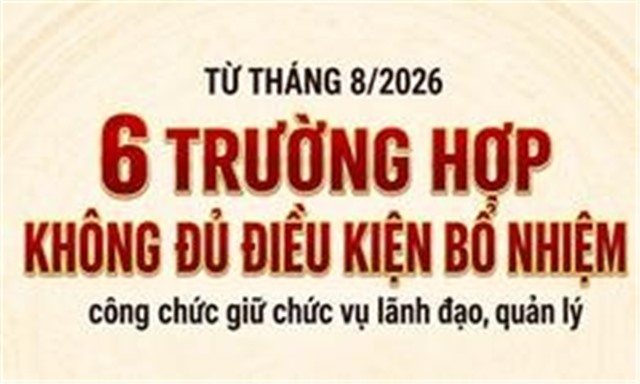 Từ tháng 8/2026: 6 trường hợp công chức không đủ điều kiện bổ nhiệm