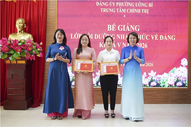 Tổng kết lớp bồi dưỡng nhận thức về đảng khóa V và bồi dưỡng chuyên đề tư tưởng Hồ Chí Minh khóa II năm 2026